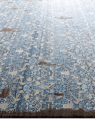 Traditional Ikat Hand Knotted Abstract Silk & Wool Blend Brown Area Rug 9' 2" x 12' 1"