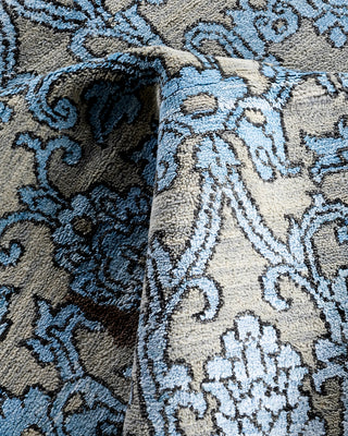 Traditional Ikat Hand Knotted Abstract Silk & Wool Blend Brown Area Rug 9' 2" x 12' 1"