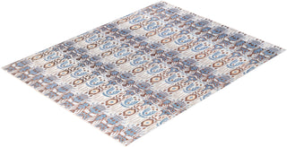 Traditional Ikat Hand Knotted Floral Wool Beige Area Rug 7' 10" x 10' 0"