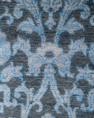 Traditional Ikat Hand Knotted Floral Silk & Wool Blend Brown Area Rug 8' 1" x 10' 5"
