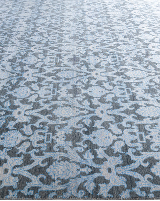 Traditional Ikat Hand Knotted Floral Silk & Wool Blend Brown Area Rug 8' 1" x 10' 5"