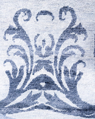 Contemporary Modern Hand Knotted Abstract Silk Gray Area Rug 9' 1" x 11' 10"