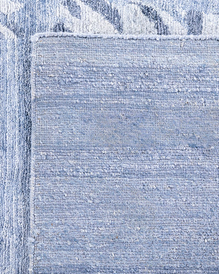 Contemporary Modern Hand Knotted Abstract Silk Gray Area Rug 9' 1" x 11' 10"