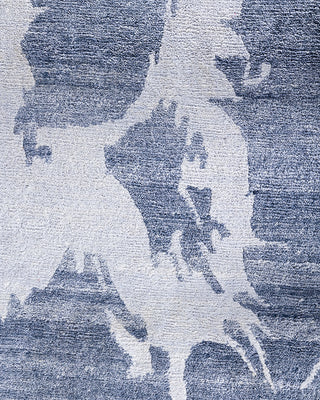 Contemporary Modern Hand Knotted Abstract Silk Gray Area Rug 9' 2" x 11' 10"