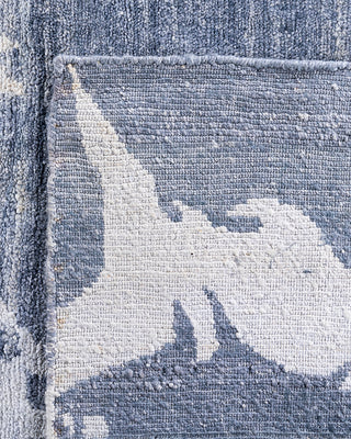 Contemporary Modern Hand Knotted Abstract Silk Gray Area Rug 9' 2" x 11' 10"