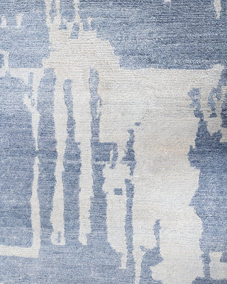 Contemporary Modern Hand Knotted Abstract Silk Gray Area Rug 9' 1" x 12' 2"