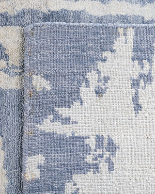 Contemporary Modern Hand Knotted Abstract Silk Gray Area Rug 9' 1" x 12' 2"