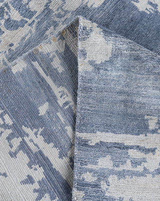 Contemporary Modern Hand Knotted Abstract Silk Gray Area Rug 9' 1" x 12' 2"