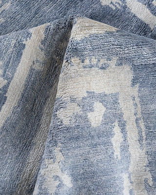 Contemporary Modern Hand Knotted Abstract Silk Gray Area Rug 9' 1" x 12' 2"