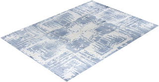Contemporary Modern Hand Knotted Abstract Silk Gray Area Rug 9' 1" x 12' 2"