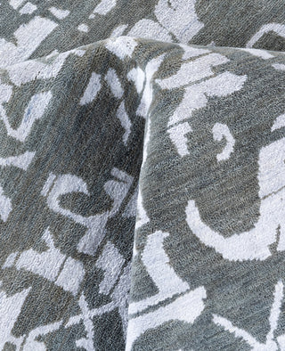 Traditional Geometric Wool, Silk Hand Knotted Gray Area Rug 9' 0" x 12' 2"