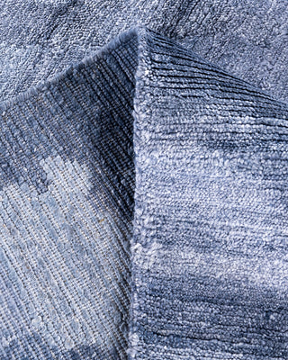Contemporary Modern Hand Knotted Abstract Silk Gray Area Rug 9' 1" x 12' 1"