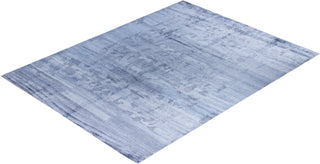 Contemporary Modern Hand Knotted Abstract Silk Gray Area Rug 9' 1" x 12' 1"
