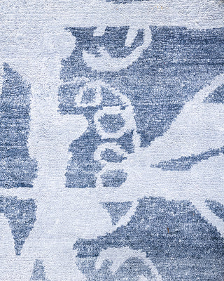 Contemporary Modern Hand Knotted Abstract Silk Gray Area Rug 9' 2" x 12' 2"