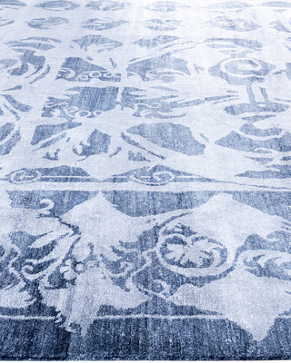 Contemporary Modern Hand Knotted Abstract Silk Gray Area Rug 9' 2" x 12' 2"