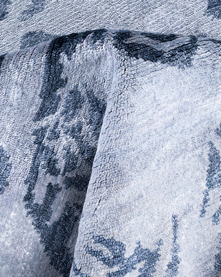 Contemporary Modern Hand Knotted Abstract Silk Gray Area Rug 9' 2" x 12' 2"