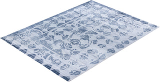 Contemporary Modern Hand Knotted Abstract Silk Gray Area Rug 9' 2" x 12' 2"