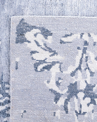 Contemporary Modern Hand Knotted Abstract Silk Gray Area Rug 9' 2" x 12' 3"