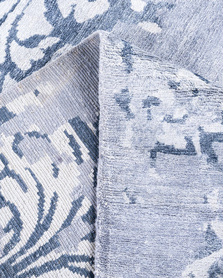 Contemporary Modern Hand Knotted Abstract Silk Gray Area Rug 9' 2" x 12' 3"