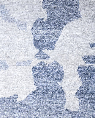 Contemporary Modern Hand Knotted Abstract Silk Gray Area Rug 9' 2" x 12' 0"