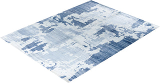 Contemporary Modern Hand Knotted Abstract Silk Gray Area Rug 9' 2" x 12' 0"