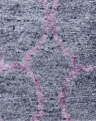 Contemporary Modern Hand Knotted Floral Silk Gray Area Rug 7' 10" x 10' 1"