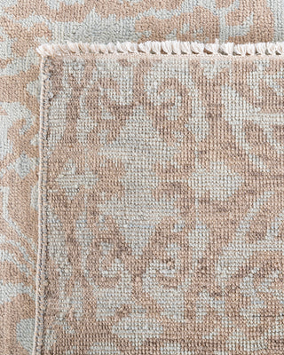 Contemporary Modern Hand Knotted Floral Wool Brown Area Rug 8' 0" x 9' 10"