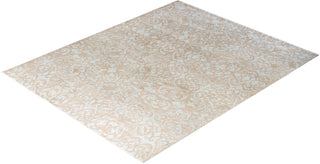 Contemporary Modern Hand Knotted Floral Wool Brown Area Rug 8' 0" x 9' 10"