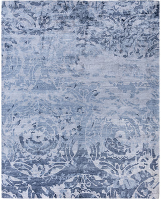 Traditional Abstarct Silk Hand Knotted Ivory Area Rug 8' 2" x 10' 2"