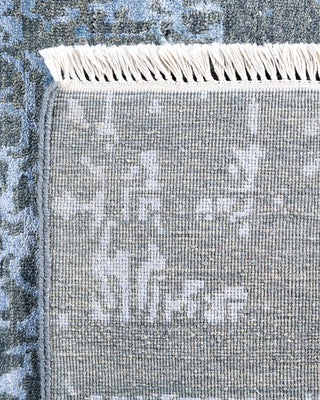 Traditional Ikat Hand Knotted Abstract Silk & Wool Blend Gray Area Rug 9' 2" x 12' 3"