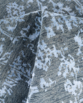 Traditional Ikat Hand Knotted Abstract Silk & Wool Blend Gray Area Rug 9' 2" x 12' 3"