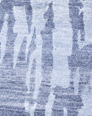 Contemporary Modern Hand Knotted Abstract Silk Gray Area Rug 9' 1" x 12' 1"