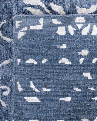 Contemporary Modern Hand Knotted Abstract Silk Gray Area Rug 8' 1" x 10' 3"