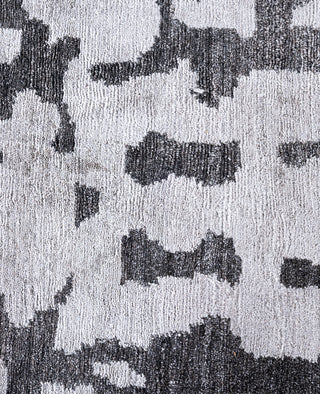 Contemporary Abstarct Silk Hand Knotted Black Area Rug 8' 1" x 10' 1"