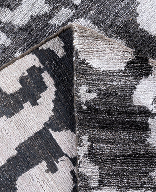 Contemporary Abstarct Silk Hand Knotted Black Area Rug 8' 1" x 10' 1"