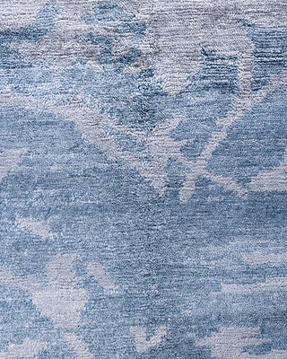 Contemporary Modern Hand Knotted Abstract Silk Gray Area Rug 8' 2" x 9' 10"