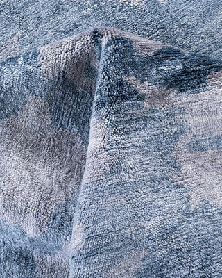 Contemporary Modern Hand Knotted Abstract Silk Gray Area Rug 8' 2" x 9' 10"