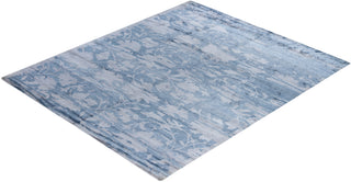 Contemporary Modern Hand Knotted Abstract Silk Gray Area Rug 8' 2" x 9' 10"