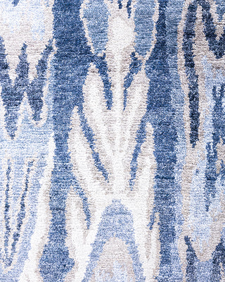 Contemporary Modern Hand Knotted Abstract Silk Purple Area Rug 8' 1" x 10' 1"