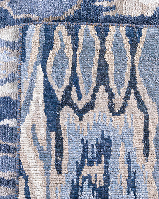 Contemporary Modern Hand Knotted Abstract Silk Purple Area Rug 8' 1" x 10' 1"