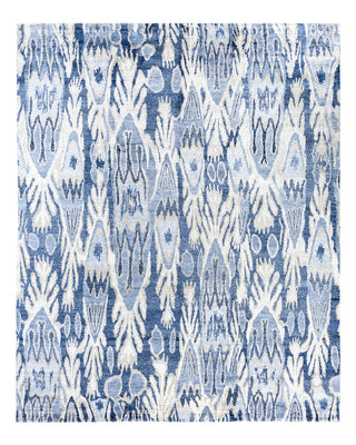 Contemporary Modern Hand Knotted Abstract Silk Purple Area Rug 8' 1" x 10' 1"