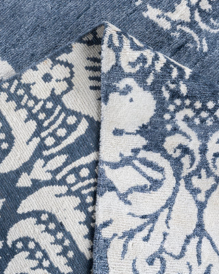 Contemporary Modern Hand Knotted Abstract Silk Ivory Area Rug 9' 1" x 11' 10"