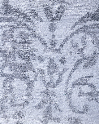 Contemporary Modern Hand Knotted Abstract Silk Ivory Area Rug 9' 1" x 12' 1"