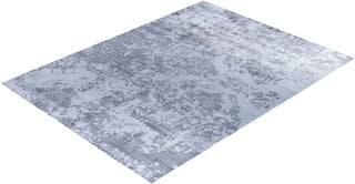 Contemporary Modern Hand Knotted Abstract Silk Ivory Area Rug 9' 1" x 12' 1"