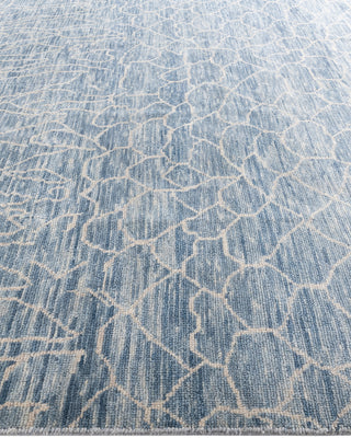 Contemporary Modern Hand Knotted Abstract Wool Gray Area Rug 7' 10" x 9' 9"