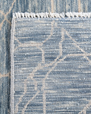 Contemporary Modern Hand Knotted Abstract Wool Gray Area Rug 7' 10" x 9' 9"