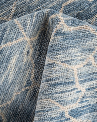 Contemporary Modern Hand Knotted Abstract Wool Gray Area Rug 7' 10" x 9' 9"