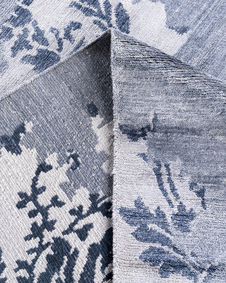 Contemporary Modern Hand Knotted Abstract Silk Gray Area Rug 9' 2" x 12' 4"