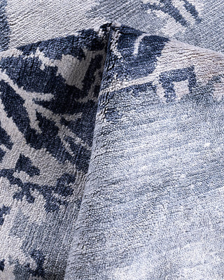 Contemporary Modern Hand Knotted Abstract Silk Gray Area Rug 9' 2" x 12' 4"