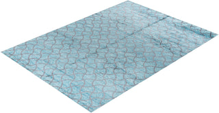 Contemporary Modern Hand Knotted Checkered Silk Green Area Rug 9' 0" x 12' 4"